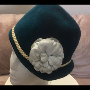 Turquoise  one of a kind vintage handmade hat